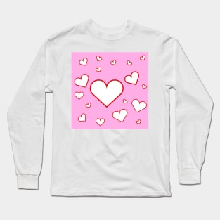 Heart ( pink background ) Long Sleeve T-Shirt